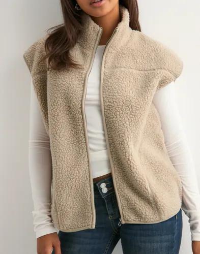 Pieces - Beige - Pcsadia Teddy Vest Noos Bc
