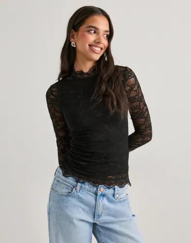 Nelly - Svart - Lace LS Top 