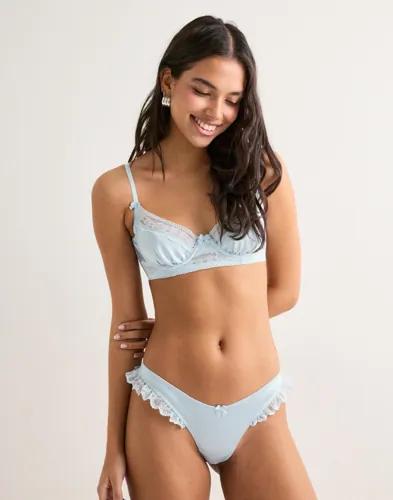 Nelly - Blå - Silky Romance Satin Thong 