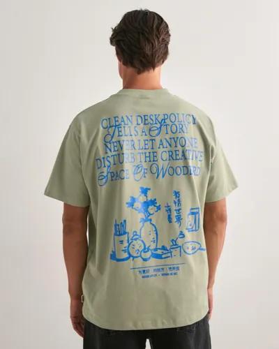 Woodbird WBBaine Space Tee T-shirts med tryck Beige 