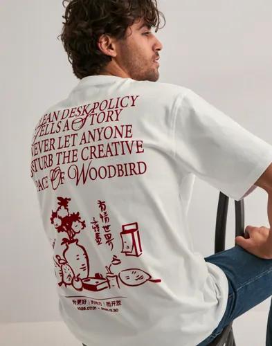 Woodbird WBBaine Space Tee T-shirts med tryck Vit 