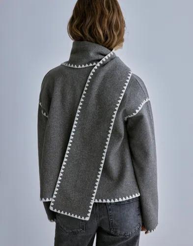 Nelly - Grå - Contrast Stitch Jacket