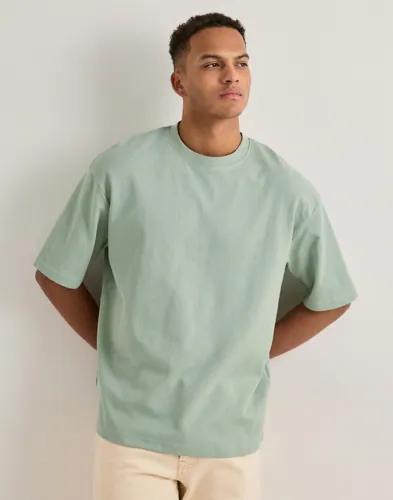 Selected Men Slhlooseoscar Ss O-Neck Tee Noos Oversized t-shirts Grön 