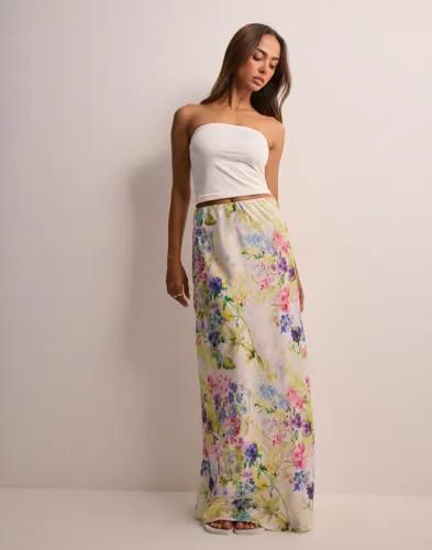 Pieces - Blommig - Pcmari Hw Long Skirt D2D Dmo 