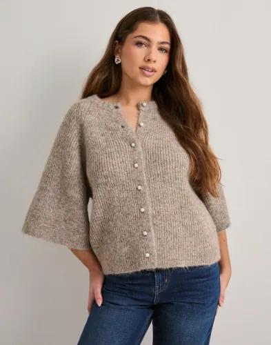 Neo Noir - Beige - Amaya Fluffy Knit Cardigan 