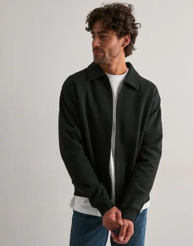 Woodbird WBTom Full Zip Polo Tröjor med dragkedja Svart 