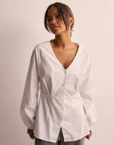 OBJECT - Vit - Objtutta Sculpture Fit Ls Shirt E D 