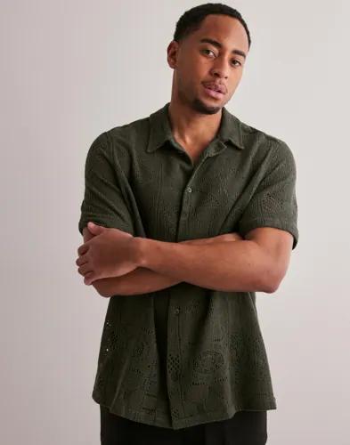 Les Deux Hector Lace SS Shirt Kortärmade skjortor Grön 