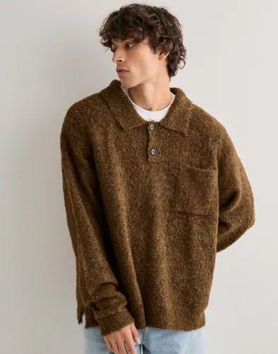 Woodbird WBDom Loop Polo Stickade tröjor Brun 