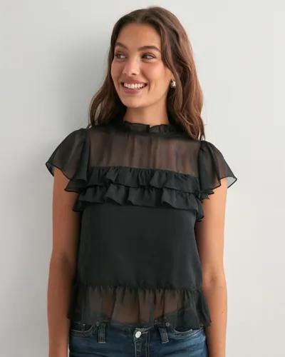 Nelly - Svart - Flounce Around Blouse 