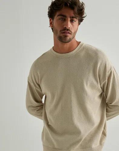 Only & Sons Onsjob Rlx Ls Boucle Crew Knit Stickade tröjor Beige 