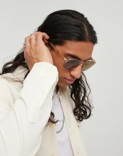 A.Kjærbede Marvin Runda solglasögon Champagne 