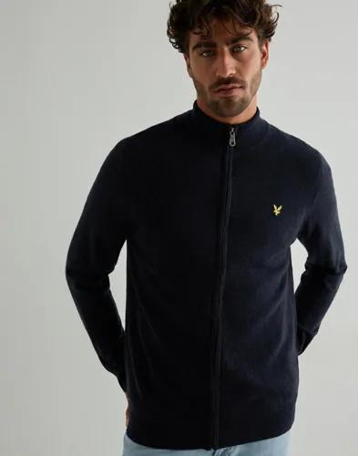 Lyle & Scott Lambswool Blend Zip Through Cardigan Cardigans & Koftor Blå 