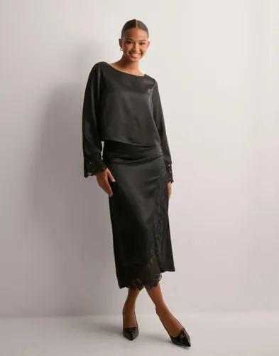 Vero Moda - Svart - Vmmerle Lace Hw 7/8 Skirt Wvn Ga 