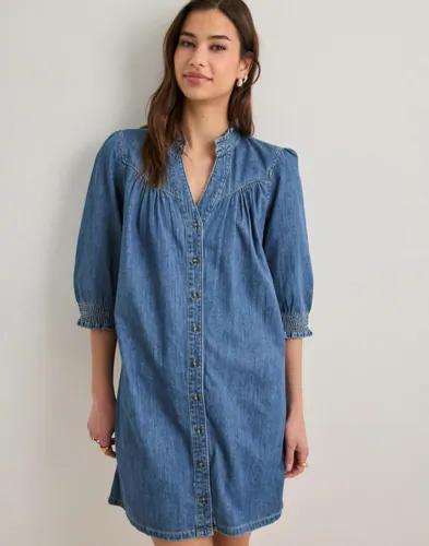 Only - Blå - Onlraya 3/4 Dress Dnm Akm 