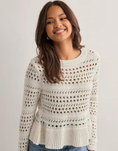 Only - Vit - Onlsemira Life Ls O-Neck Peplum Knt 