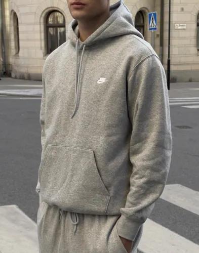 Nike M Nk Club Bb Po Hoodie Hoodies Grå 