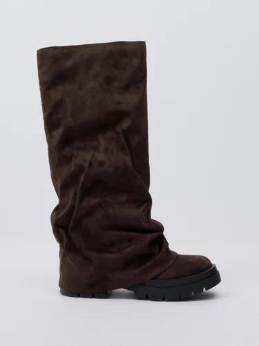 Nelly - Brun - High Shaft Scrunch Boot 
