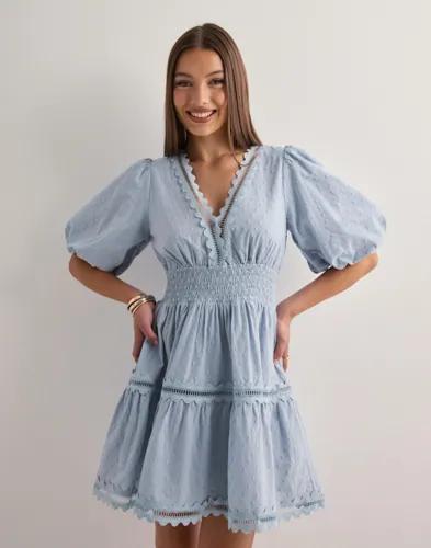 Malina - Blå - Elvira v-neck mini dress 