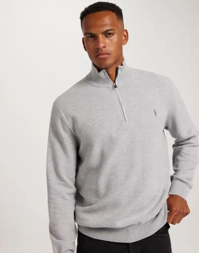Polo Ralph Lauren Mesh-Knit Cotton Quarter-Zip Sweater Half zip Grå