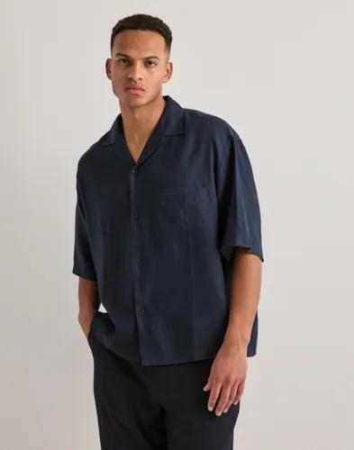 Que Sera Sera Lenny Loose Linen Shirt Linneskjortor Blå