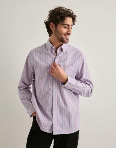 Les Deux Kent Stripe Poplin Shirt Enfärgade skjortor Rosa