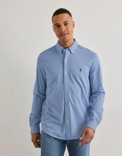 Polo Ralph Lauren Lsfbbdm5-long Sleeve-knit Enfärgade skjortor Blå 