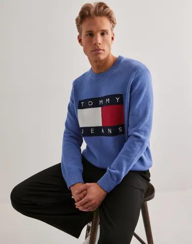 Tommy Jeans Tjm Reg Melange Flag Sweater Stickade tröjor Blå 