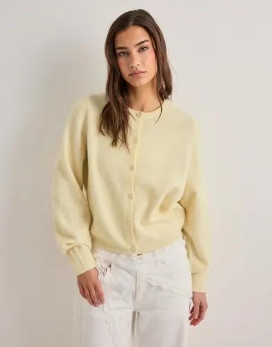 Nelly - Gul - Fuzzy Knit Cardigan 