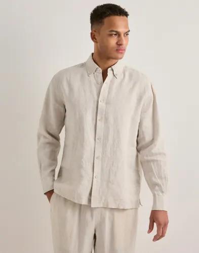 Que Sera Sera Louis Linen Shirt LS Linneskjortor Beige