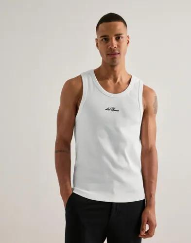 Les Deux Arthur Logo Rib Tanktop Linnen & ärmlösa toppar Vit 