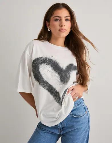 One Teaspoon - Vit - Heart White Kobe Tee 