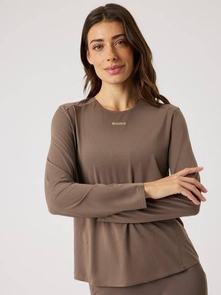 Björn Borg Borg Running Feather Long Sleeve T-shirt Brun, XXL 