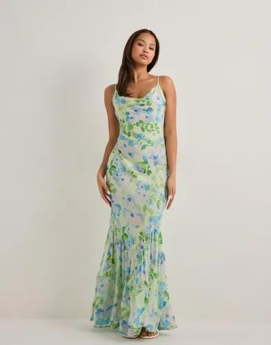 Malina - Grön - Amaia Silk Blend Chiffon Maxi 