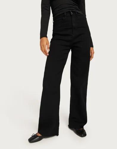 Vero Moda - Svart - Vmrebecca Hr Reg Wide Strip Dnm Jea 