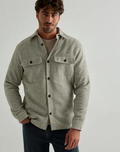 Jack & Jones Jprrayle Melange Solid L/S Overshir Overshirts Grå 
