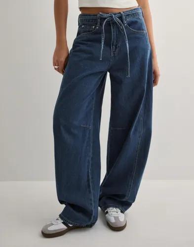 Pieces - Blå - Pcfenna Mw Tie Barrel Jeans D2D Fsy 