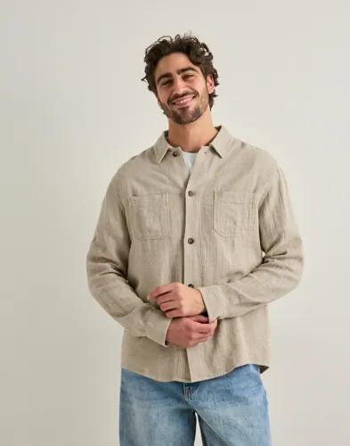 Les Deux Hamilton Overshirt Overshirts Beige