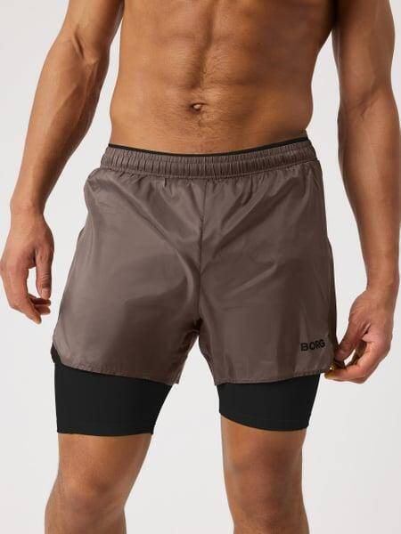 Björn Borg Borg Performance Shorts 2 In 1 Brun, XXL
