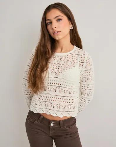 Only - Vit - Onlelke Life Ls Pullover Knt Noos 