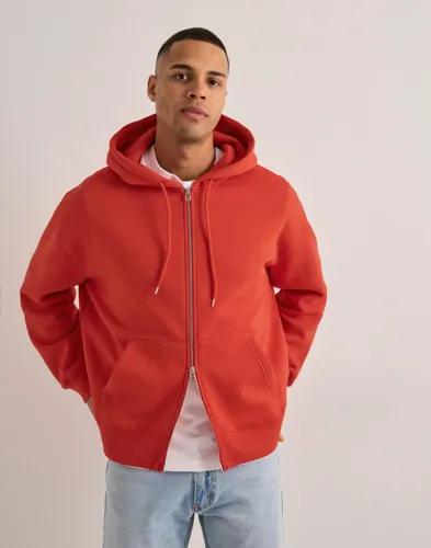 Mads Nørgaard Standard Luka Hoodie Zip Sweat Hoodies med dragkedja Röd 