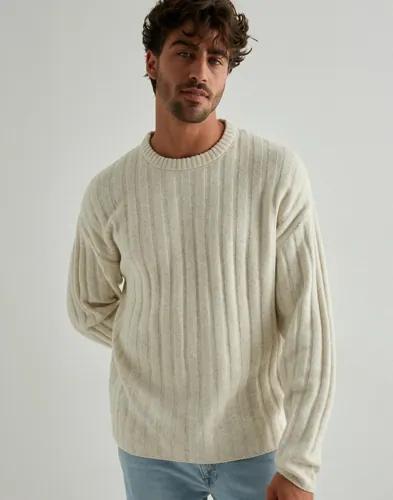 Jack & Jones Jjebradley Carter Knit Crew Neck Ln Stickade tröjor Beige 