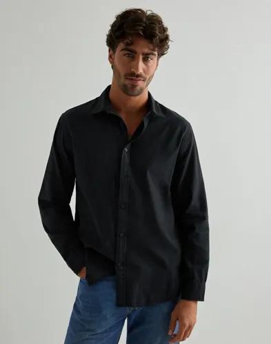 Selected Men Slhregnoah Brushed Twist Shirt Ls N Vardagsskjortor Svart 