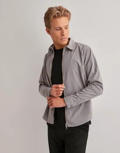 Ciszere Aden cord zip Tröjor med dragkedja Grå 