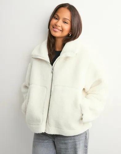 Only - Vit - Onlaspen Life Teddy Jacket Otw 