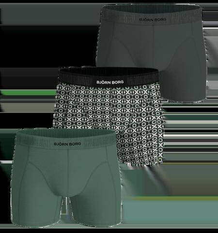 Björn Borg Organic Cotton Stretch Boxers 3-pack Grön, XXL 