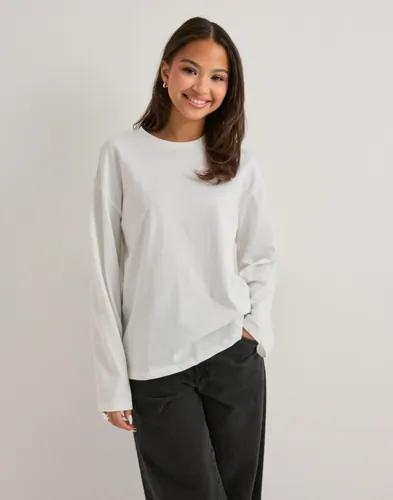 Pieces - Vit - Pcsadie Ls Top Noos