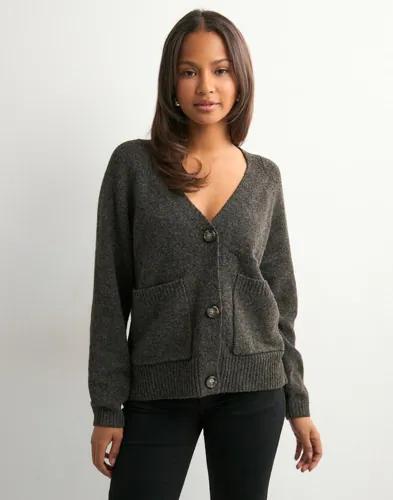 Vero Moda - Brun - Vmboom Ls V-Neck Button Cardigan Ga 