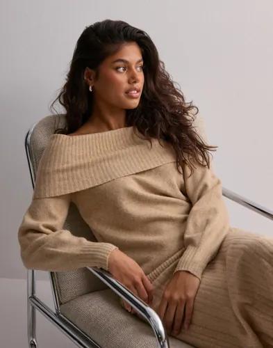 Only - Beige - Onljeanett Life L/S Off Shoulder Cc 