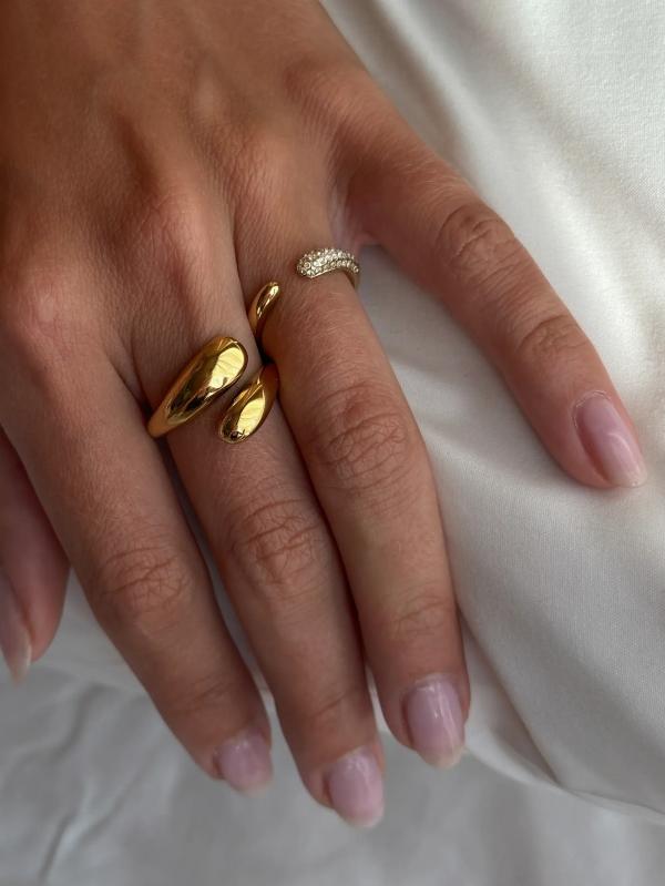 Muli Collection - Guld - Adjustable Pavé Ring 